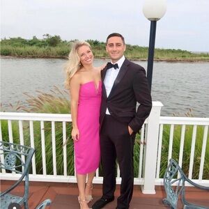 Dress the Population Vibrant Pink Strapless Dress - Wedding Guest Dress